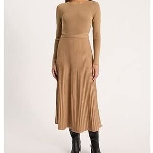 Express Ribbed Knit Top in Brown